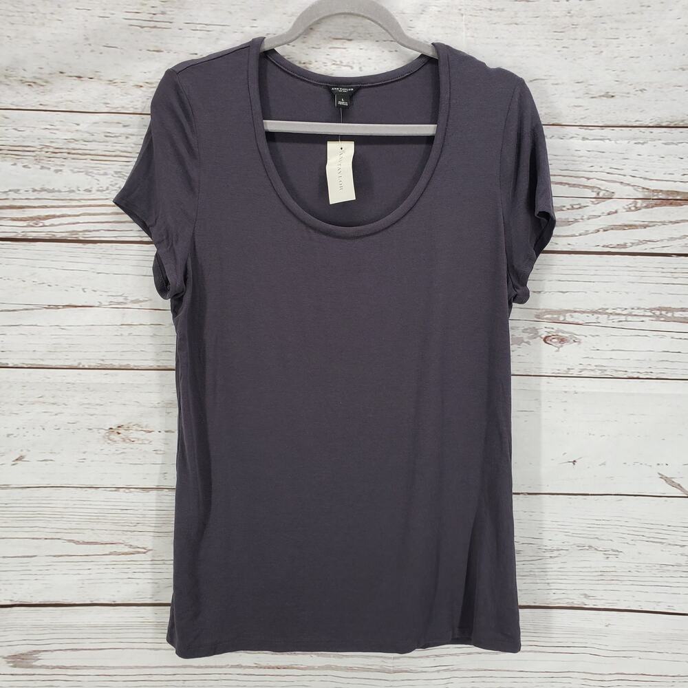Ann Taylor New Women's Gray Wool Modal  Pullover Top Shirt Size Large